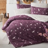 Единичен спален комплект ранфорс памук - СВОБОДА вишна